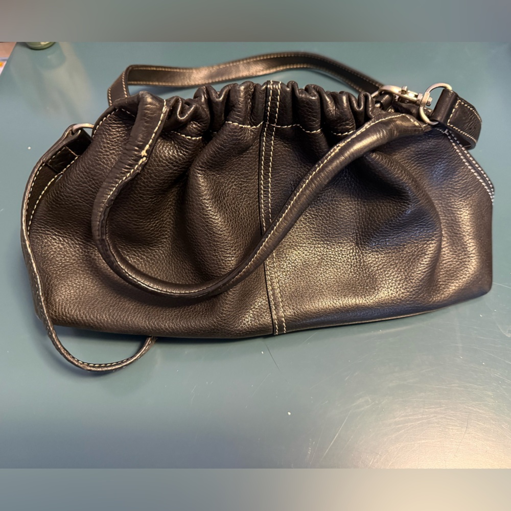 Tignanello Black Leather cross Body Bag